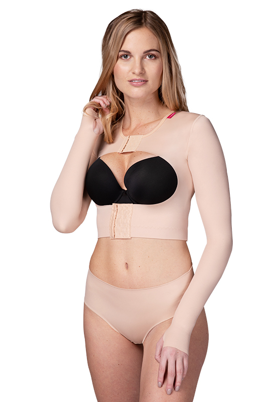 APf Variant | Postoperative Armkompression mit Daumenschlaufe | Ansicht 1 | beige