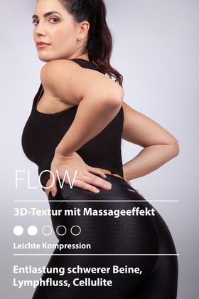 Frau trägt die FLOW leggings von LIPOELASTIC 