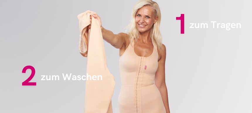 Zwei postoperative Kompressionsmieder zum Wechseln