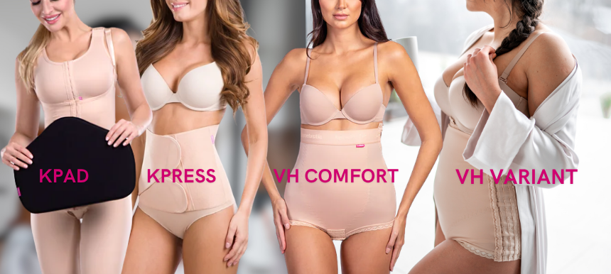 Kompressionsmieder bei Mommymakeover, KPad, KPress, VH Comfort, VH Variant